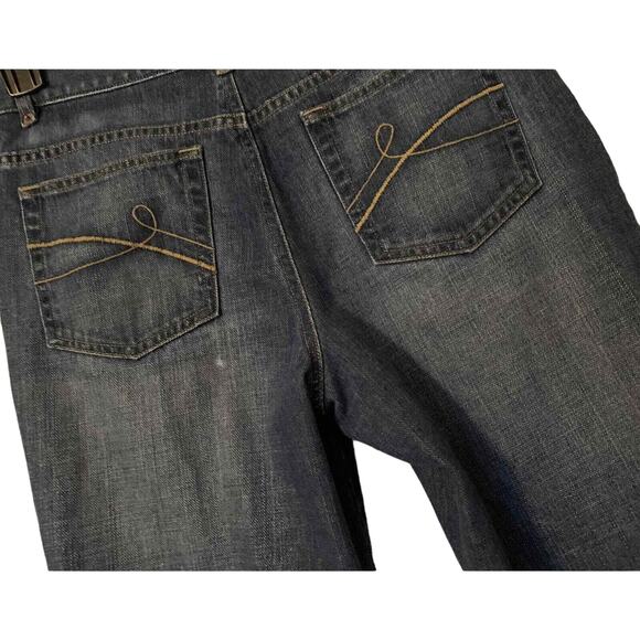 Liz Claiborne Distressed Bootcut Jeans 6 Women Cotton Stretch Y2K Style Bike - Picture 7 of 12